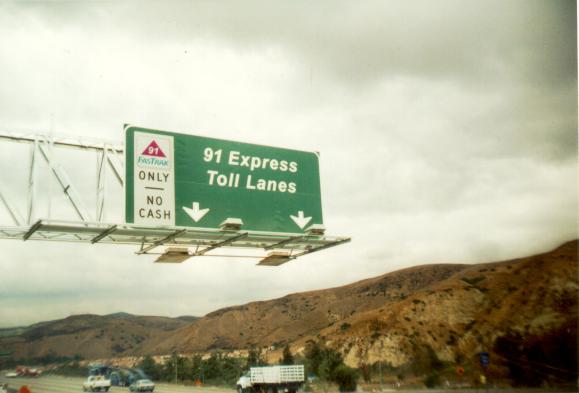 Picture of Westbound SR-91 Express lanes Toll Entry, Orange County, CA